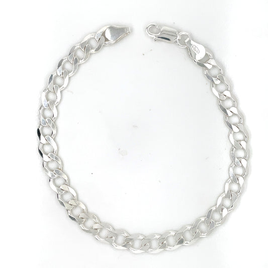 Sterling Silver 21cm Men's 6mm Metric Curb Bracelet G5/8