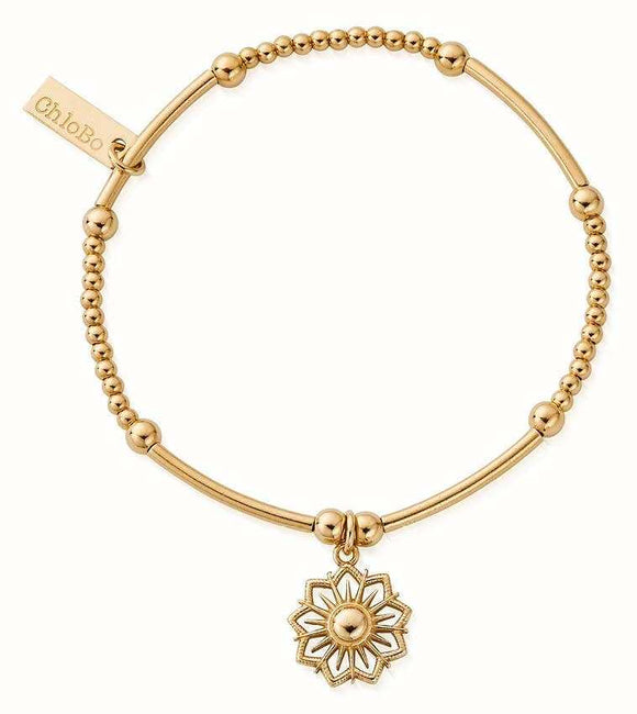 ChloBo Gold Cute Mini Sun Mandala Bracelet