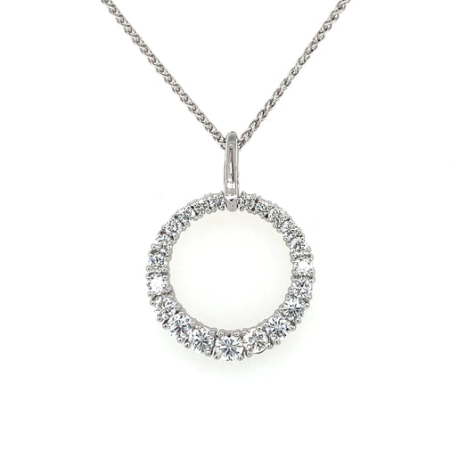 9ct White Gold Lab Grown 1.16ct Diamond Eternal Circle Pendant DP093