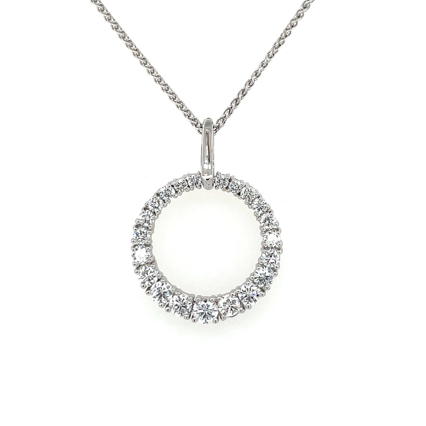 9ct White Gold Lab Grown 1.16ct Diamond Eternal Circle Pendant DP093