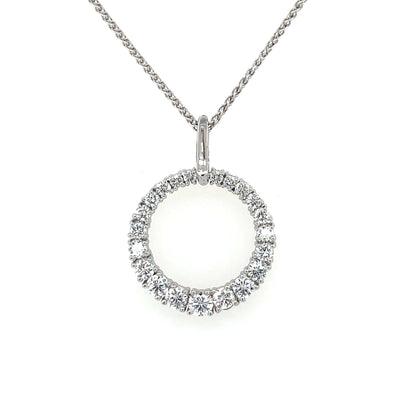9ct White Gold Lab Grown 1.16ct Diamond Eternal Circle Pendant DP093