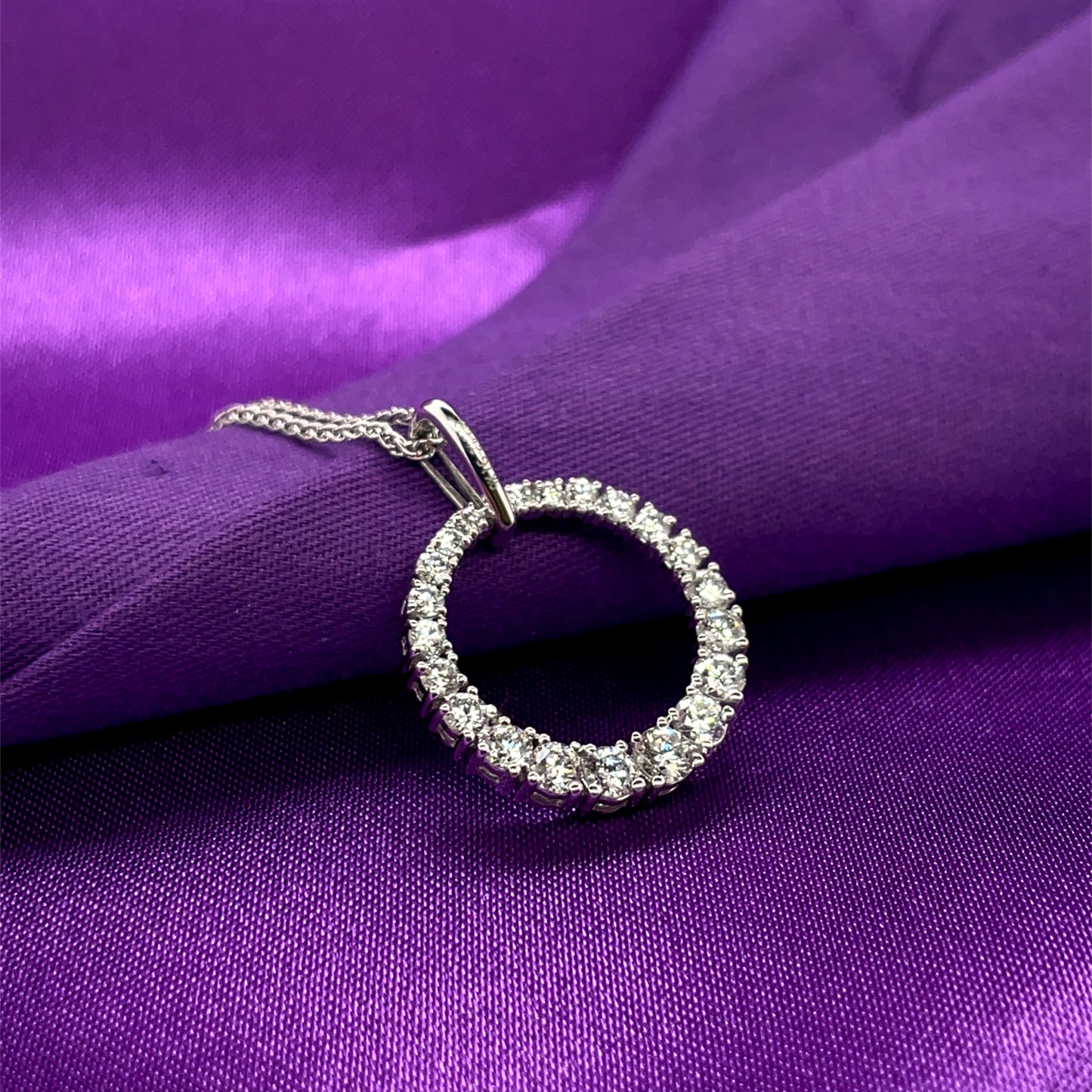 9ct White Gold Lab Grown 1.16ct Diamond Eternal Circle Pendant DP093