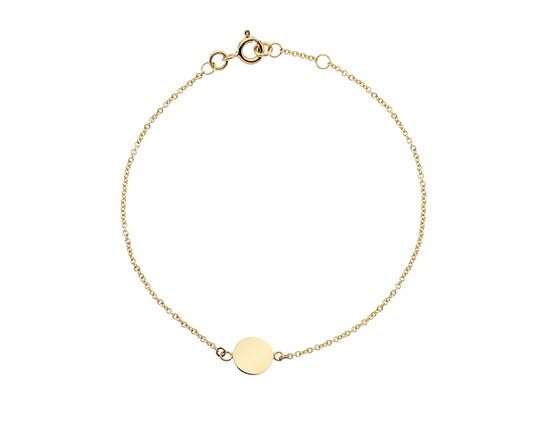 9ct Gold Engravable Disc Bracelet GB473