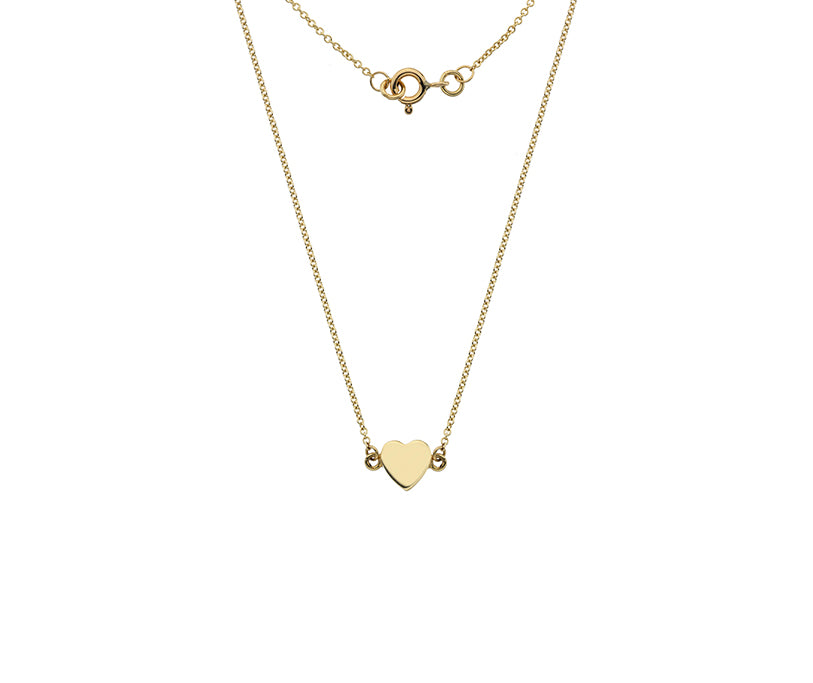 9ct Gold Solid Heart Necklace GP809