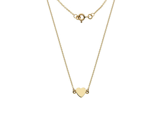 9ct Gold Solid Heart Necklace GP809