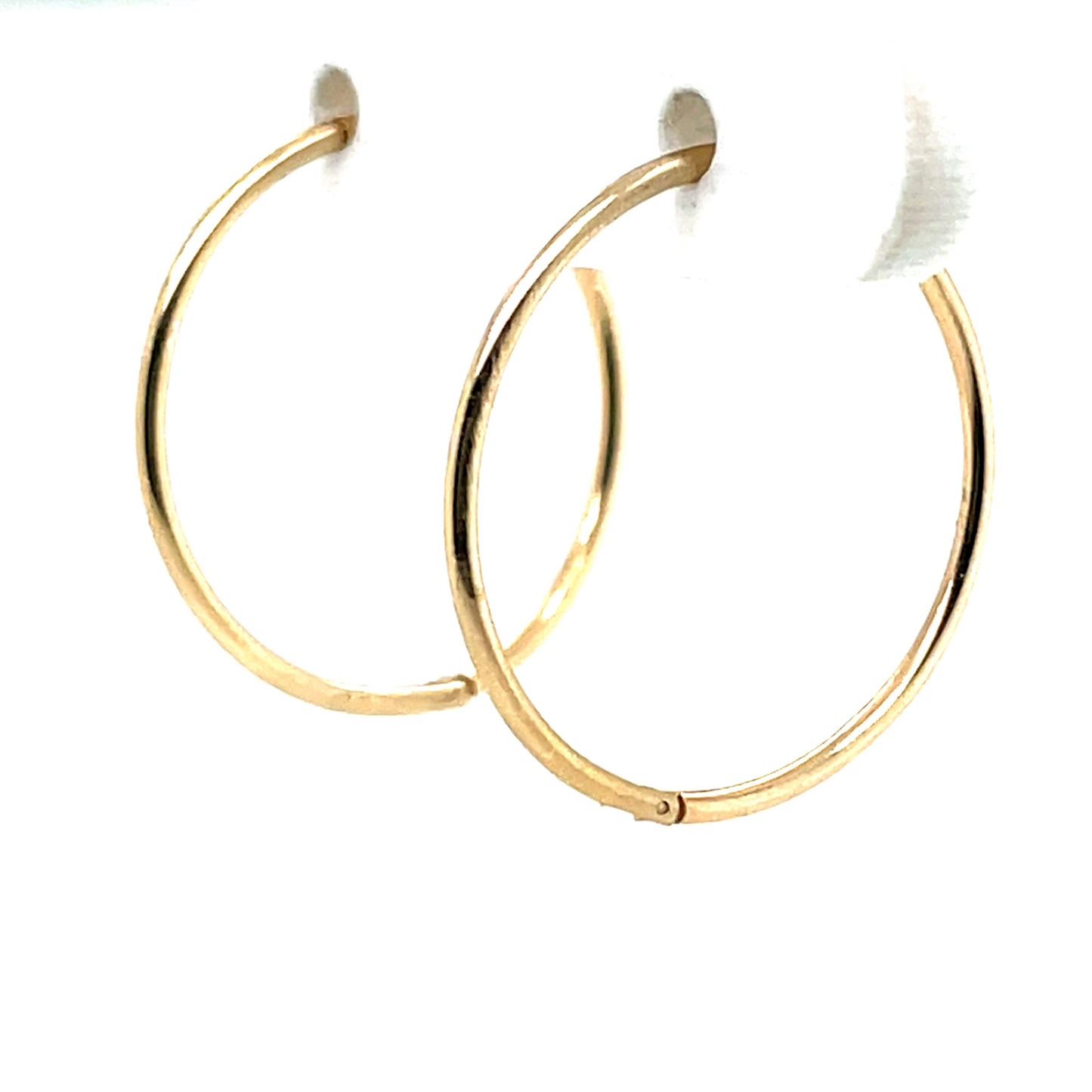 9ct Gold 18mm Hinged Plain Sleeper Earrings GE1078