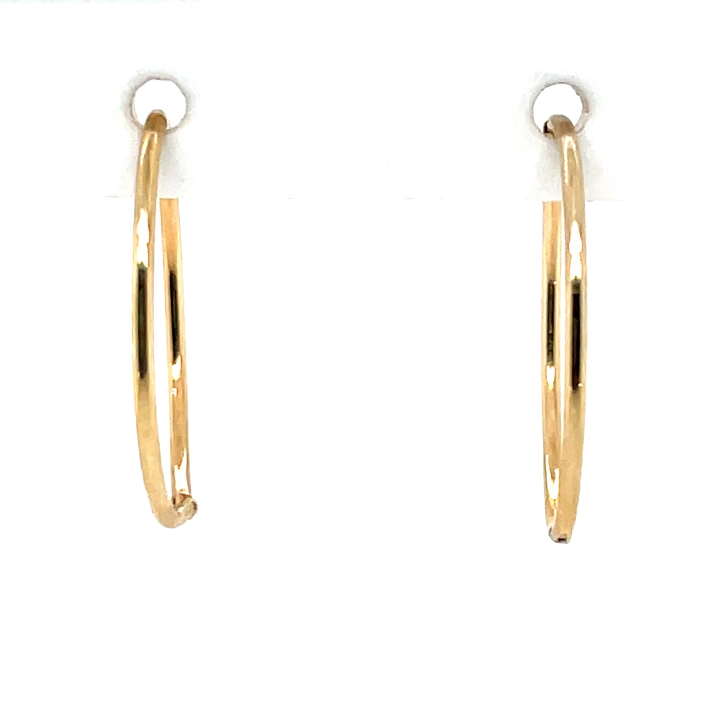 9ct Gold 18mm Hinged Plain Sleeper Earrings GE1078