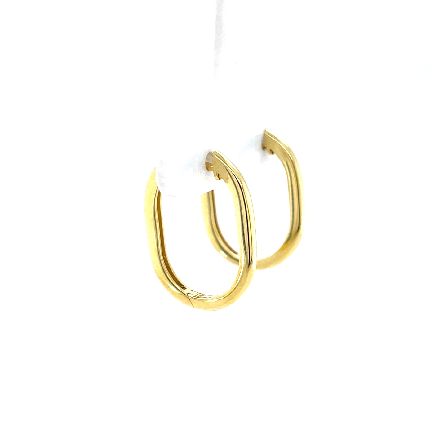 9ct Gold Oval Square Hoop Earrings GE1044