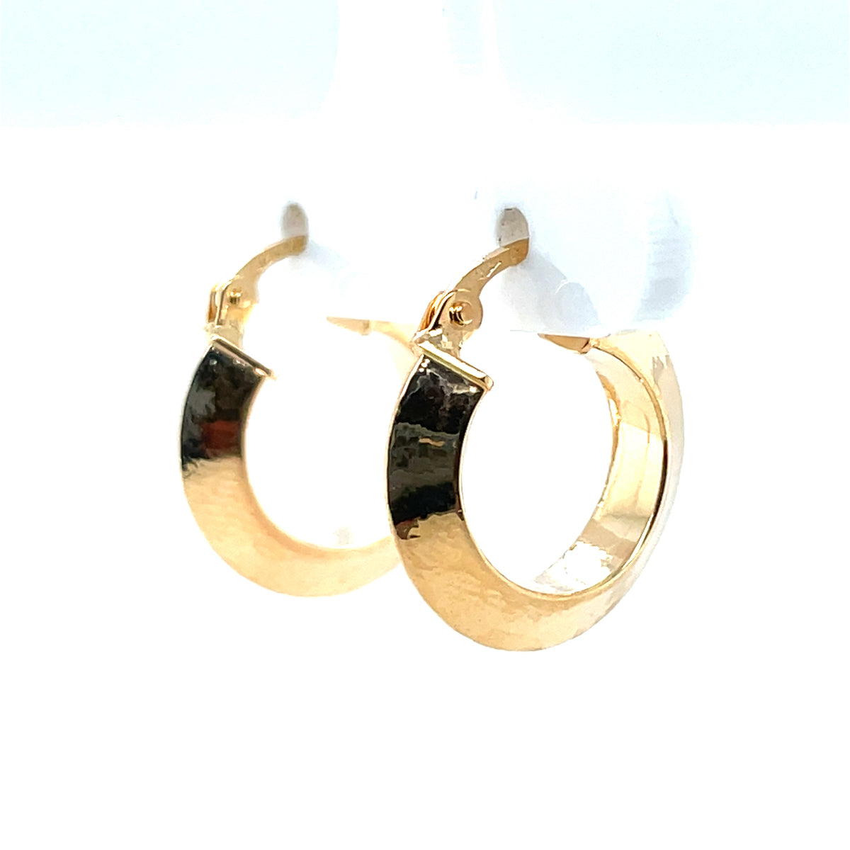 9ct Gold 10mm Disc Hoop Earrings GE1089