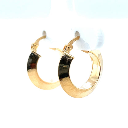9ct Gold 10mm Disc Hoop Earrings GE1089