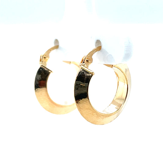 9ct Gold 10mm Disc Hoop Earrings GE1089