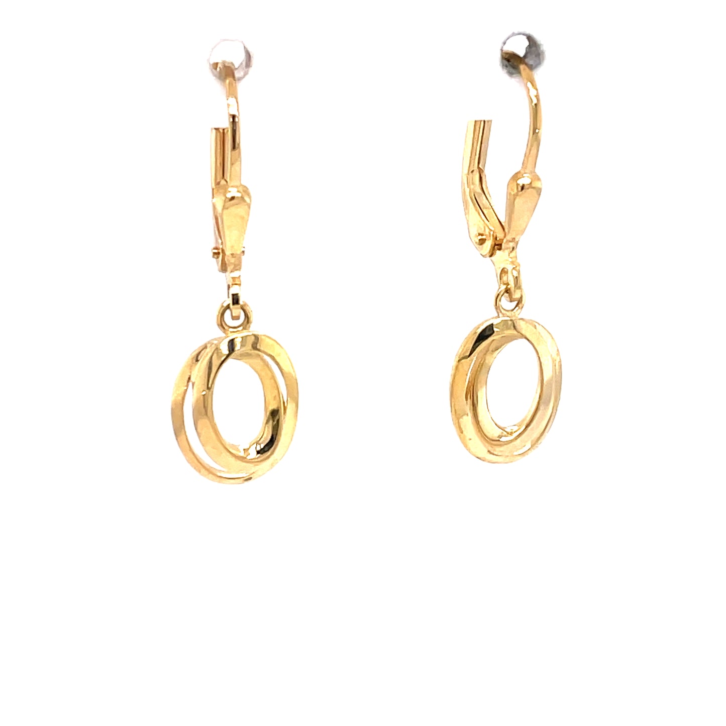 9ct Gold Double Oval Drop Earrings GE920