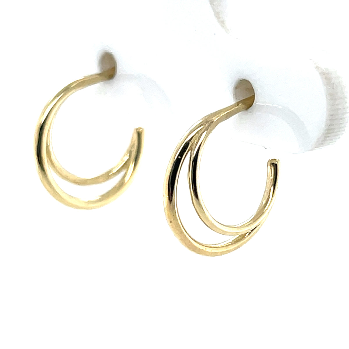 9ct Gold 11mm Double Hoop Earrings GE1085