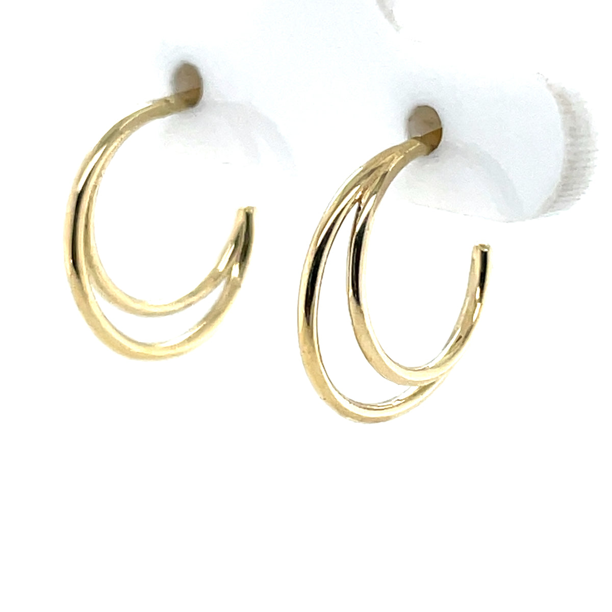 9ct Gold 14mm Double Hoop Earrings GE1086