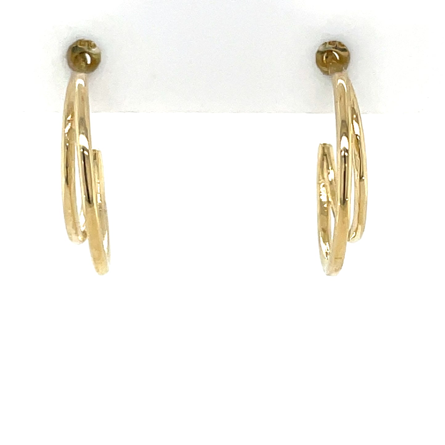 9ct Gold 14mm Double Hoop Earrings GE1086