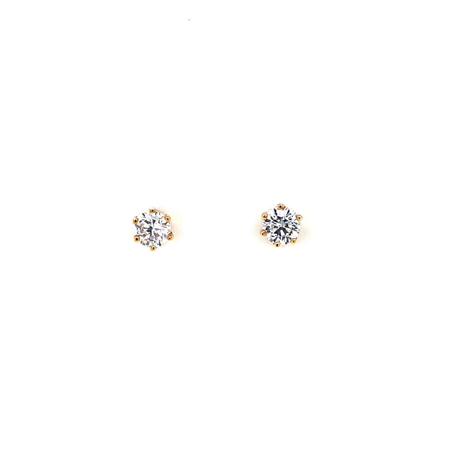 9ct Gold 5mm CZ 6-Claw Stud Earrings GEZ294