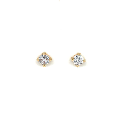 9ct Gold 5mm CZ 4-Claw Stud Earrings GEZ689