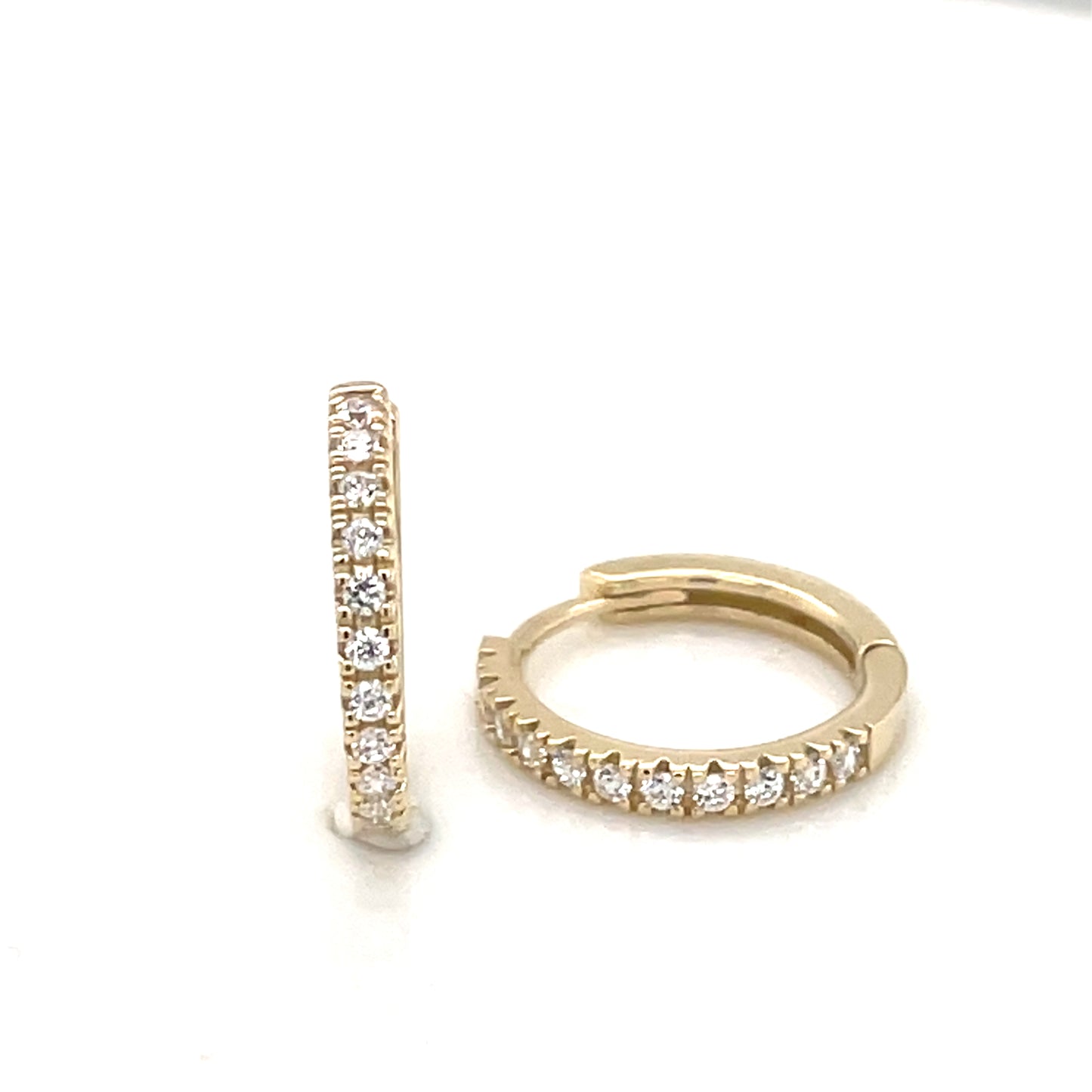 9ct Gold CZ Huggie Hoop Earrings GEZ748