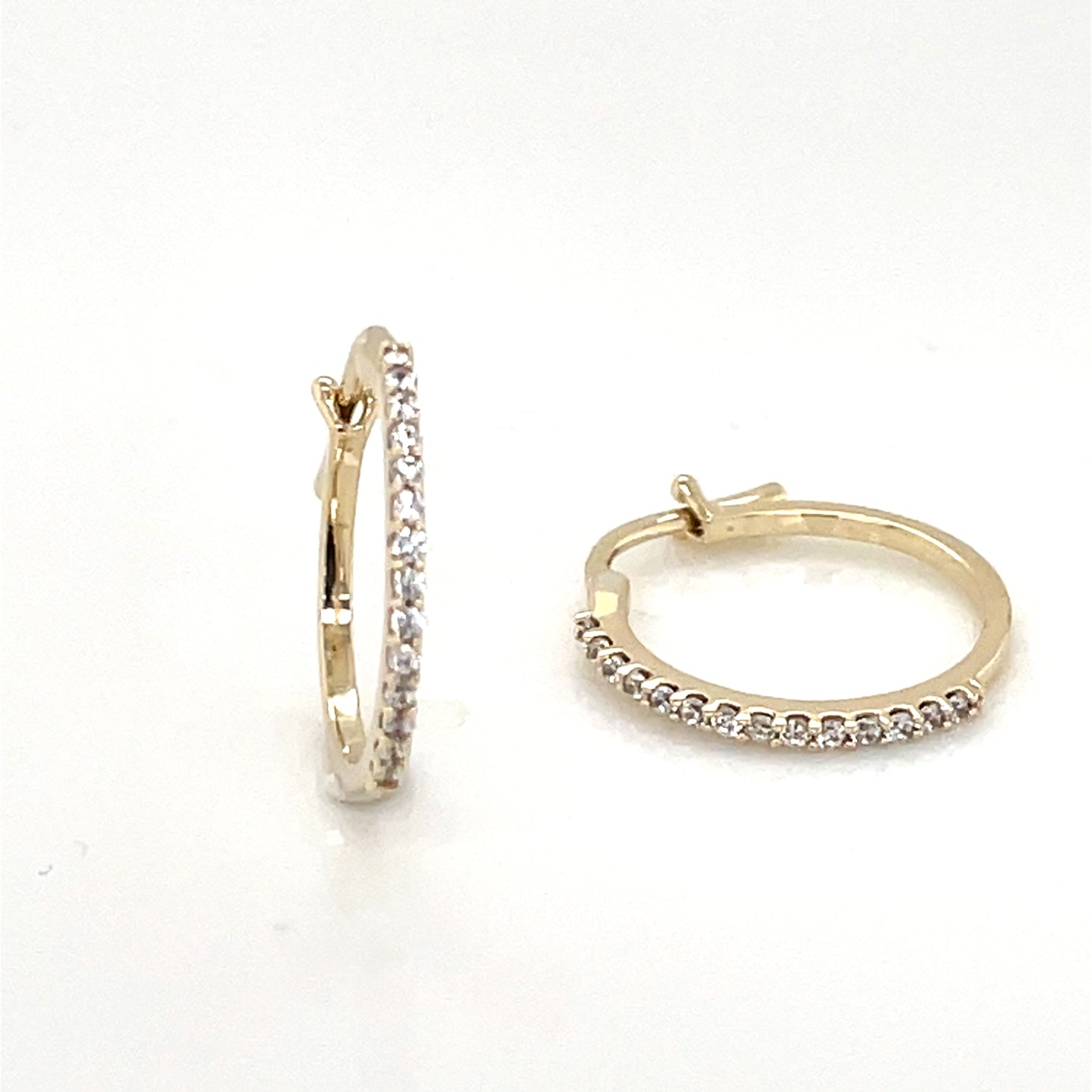 9ct Gold CZ Huggie Hoop Earrings GEZ750