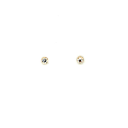 9ct Gold 3mm CZ Rubover Stud Earrings GEZ781