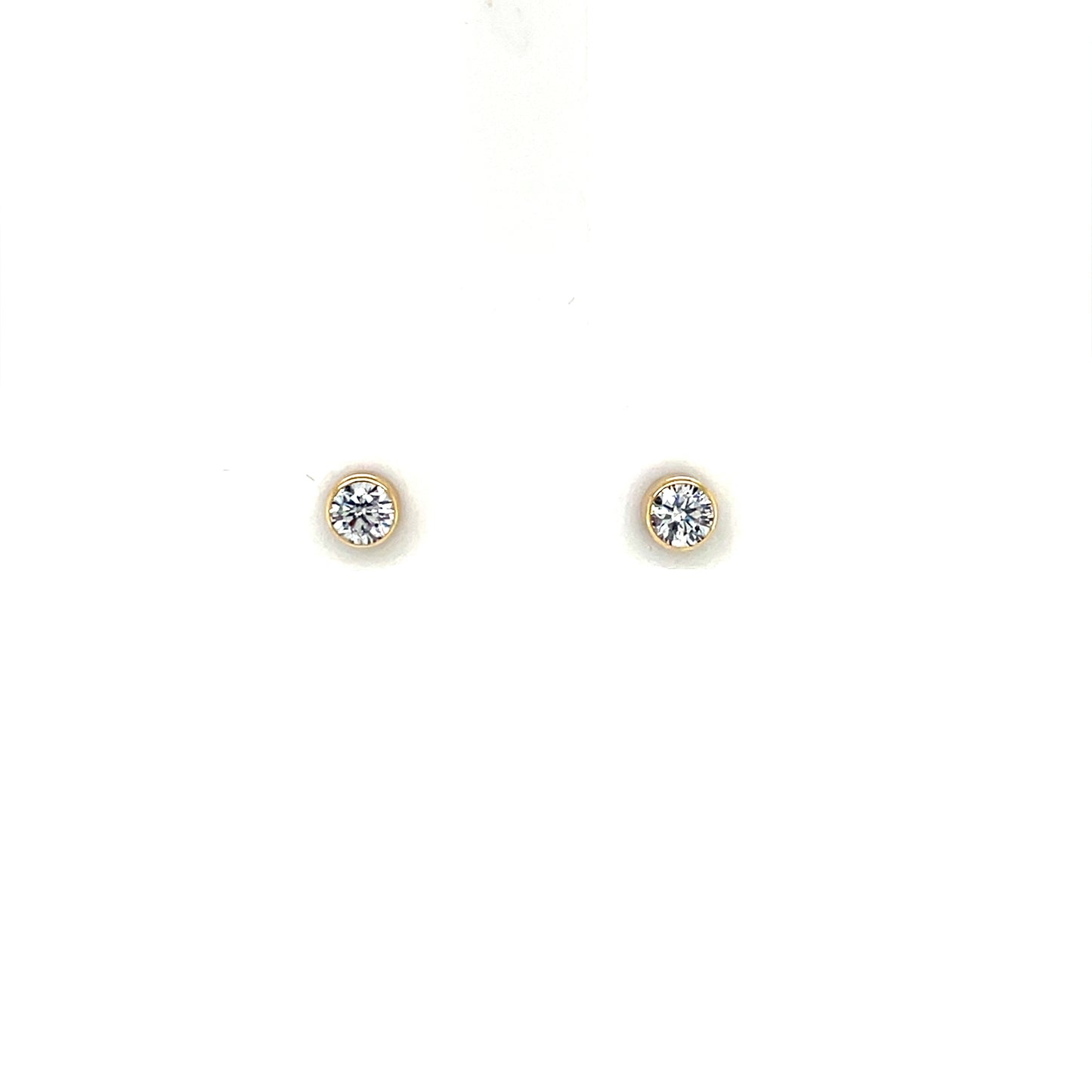 9ct Gold 4mm CZ Rubover Stud Earrings GEZ782