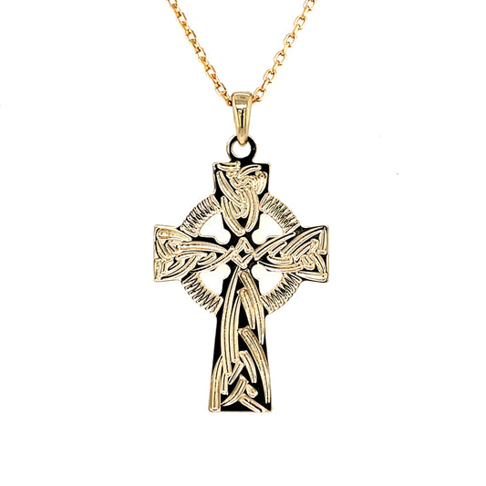 18ct Gold-plated Engraved Celtic Cross GFCC137