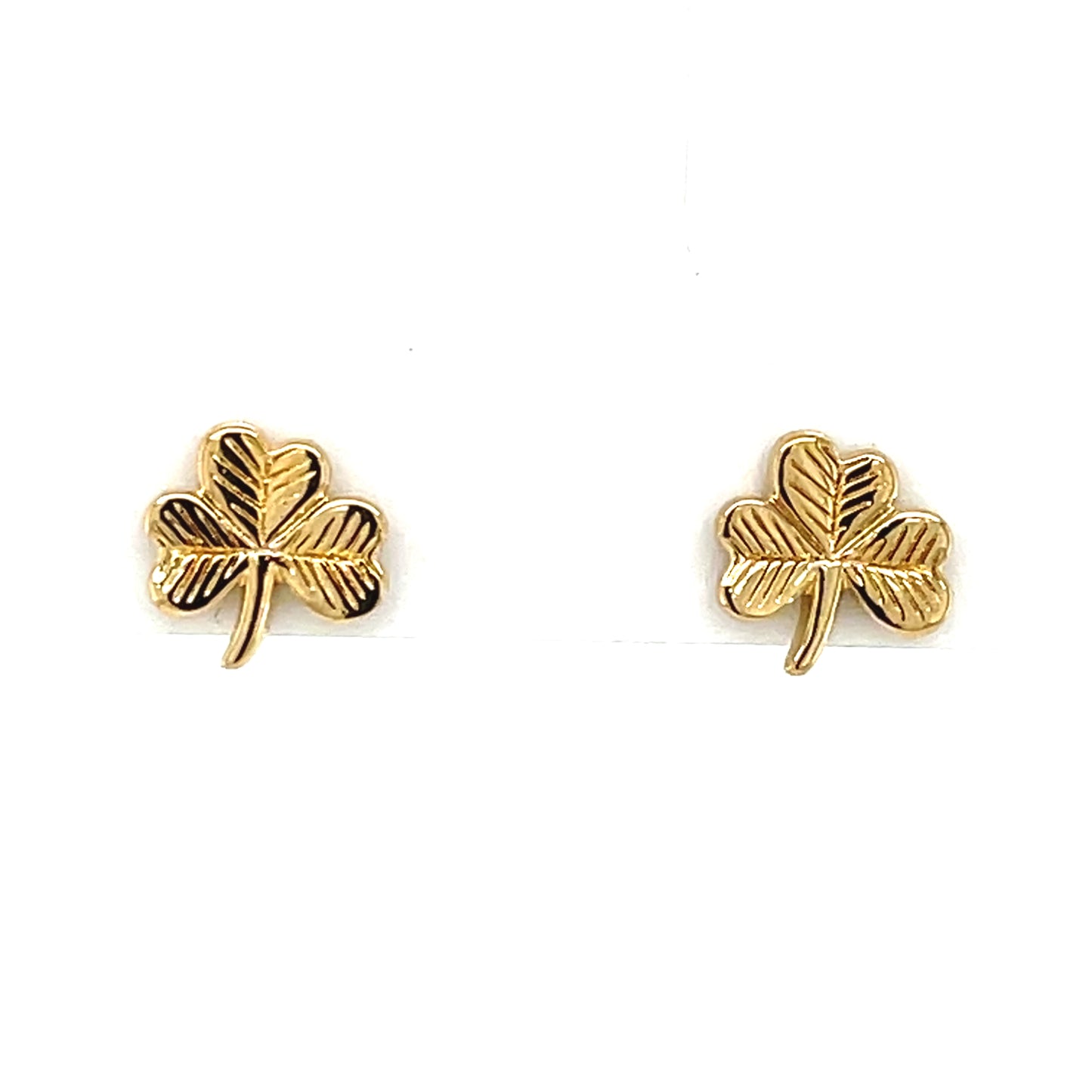 Gold-plated Shamrock Stud Earrings GFCE034