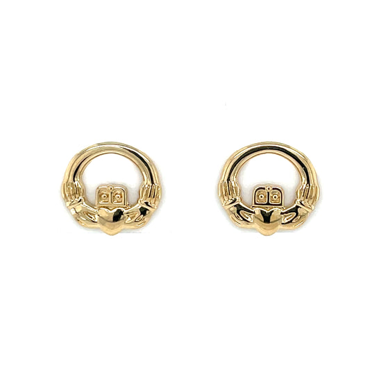 Gold-plated Claddagh Stud Earrings GFCE053