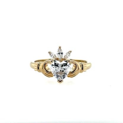 18ct Gold-plated CZ Claddagh Ring GF08