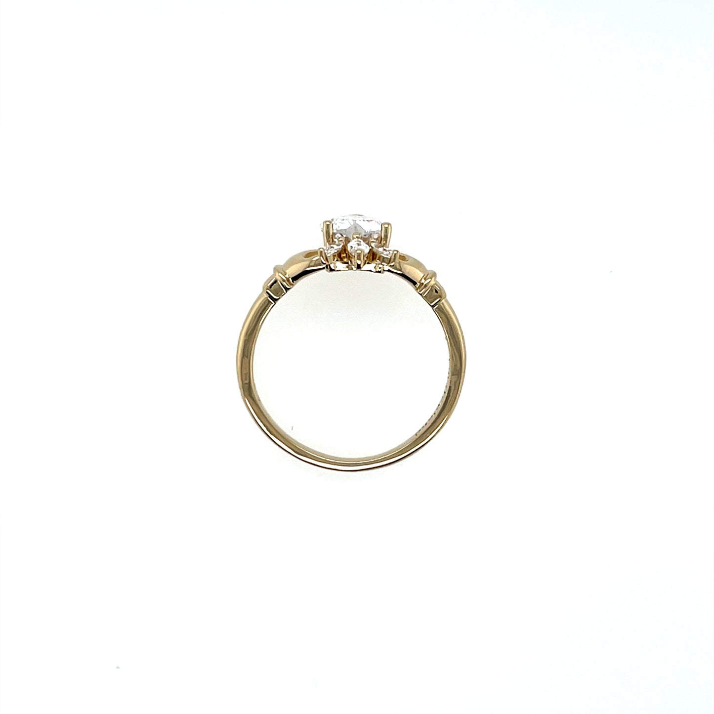 18ct Gold-plated CZ Claddagh Ring GF08