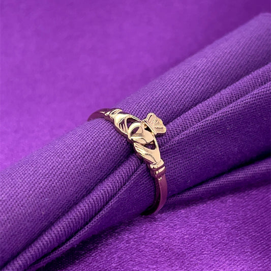 18ct Gold-plated Maids Claddagh Ring GF11