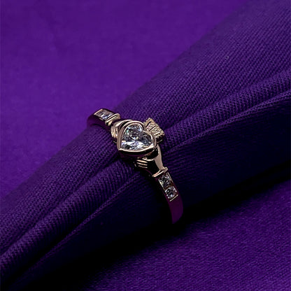 18ct Gold-plated CZ Claddagh Ring GF6667CZ