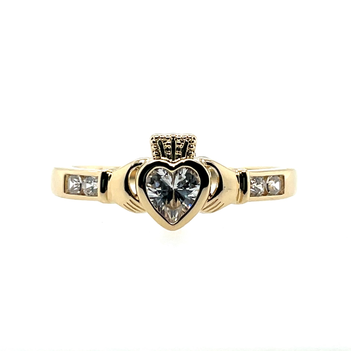 18ct Gold-plated CZ Claddagh Ring GF6667CZ