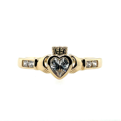 18ct Gold-plated CZ Claddagh Ring GF6667CZ