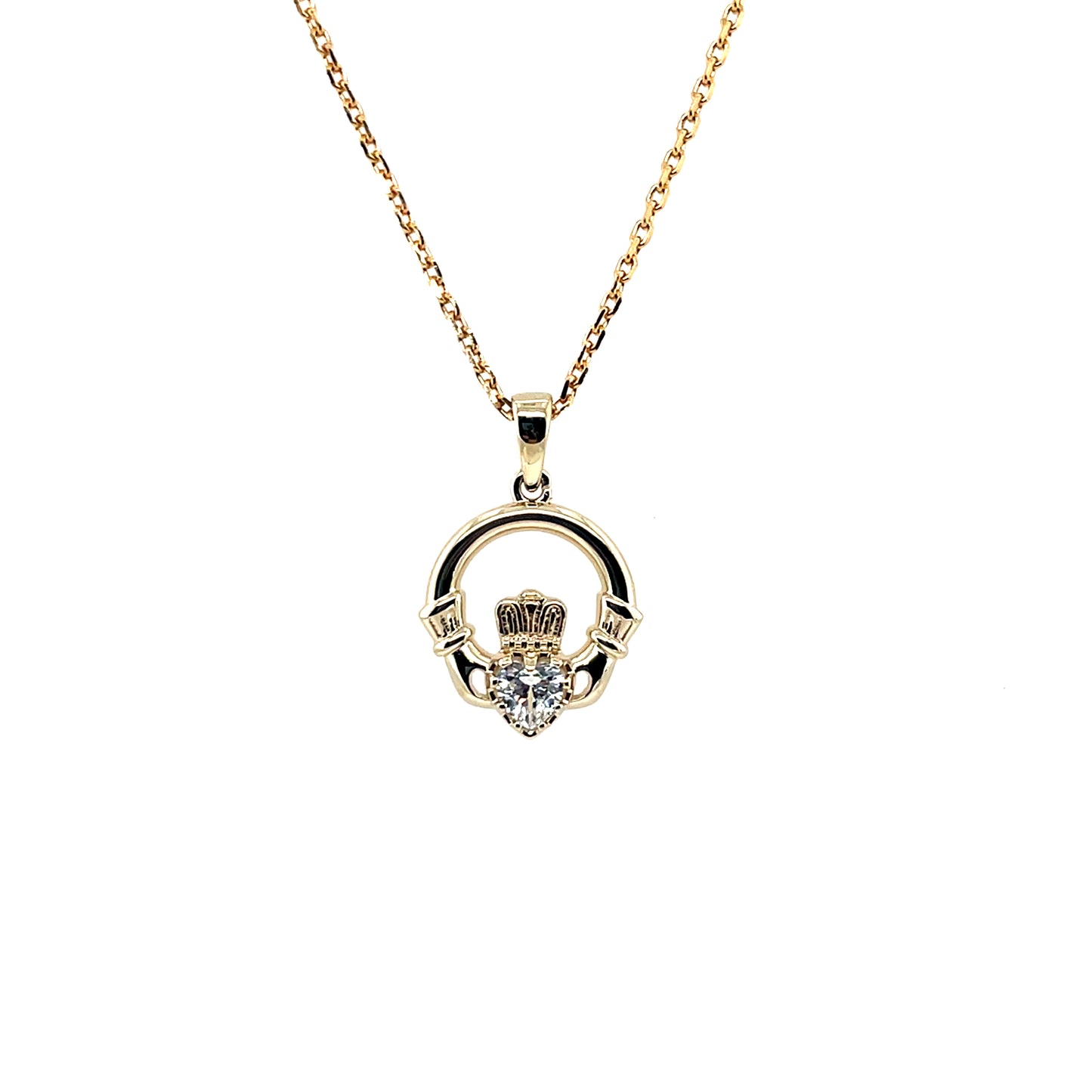 Claddagh Zirconia Pendant 18k Gold Plated GFCP008CZ