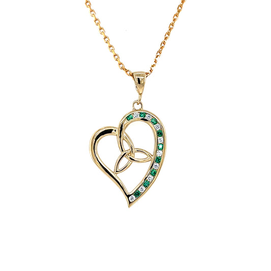 18ct Gold-plated CZ Trinity Heart Pendant GFCP139