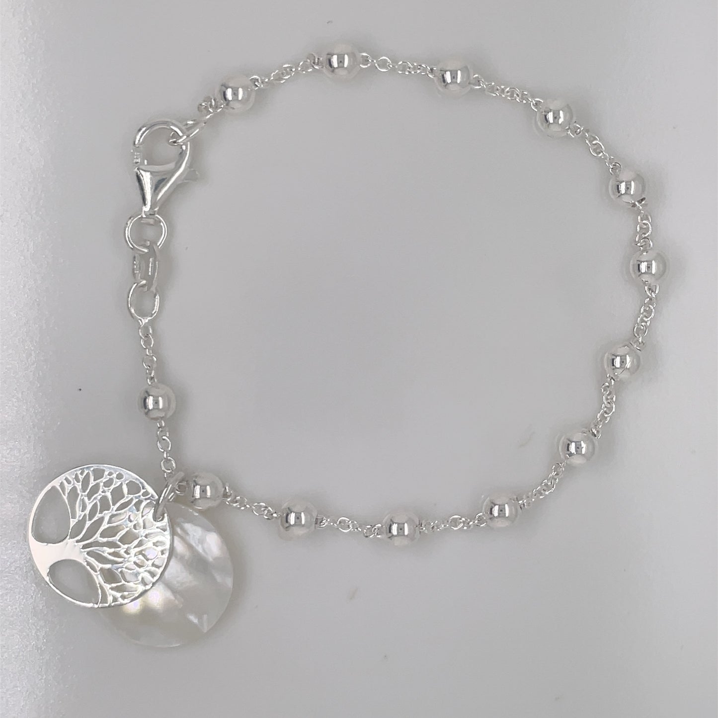 Silver Tree of Life Mother of Pearl Bracelet GL1121