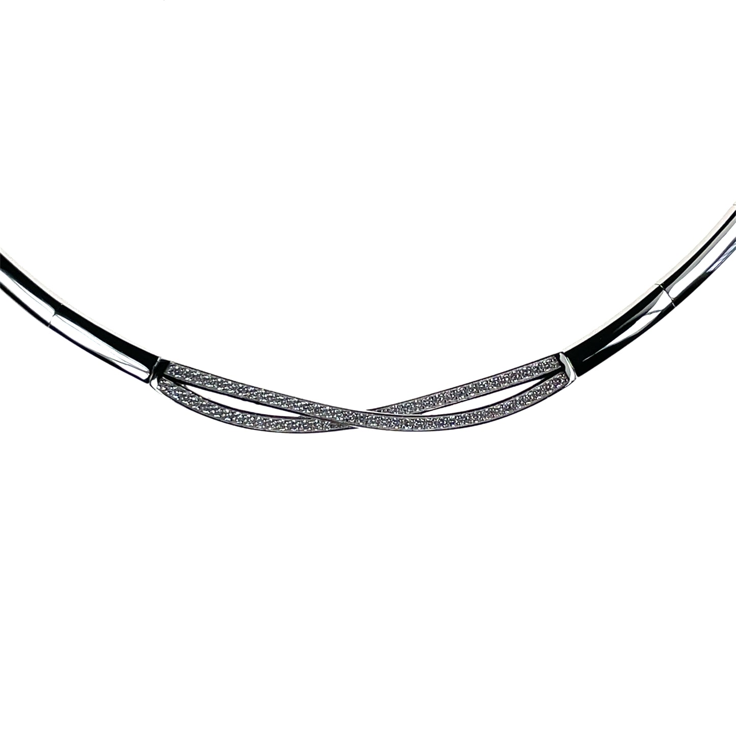 Sterling Silver CZ Collarette Necklace GL1142