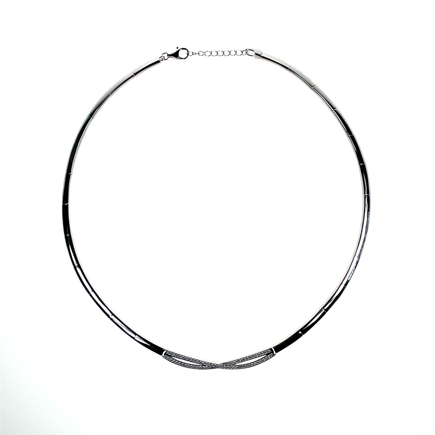 Sterling Silver CZ Collarette Necklace GL1142