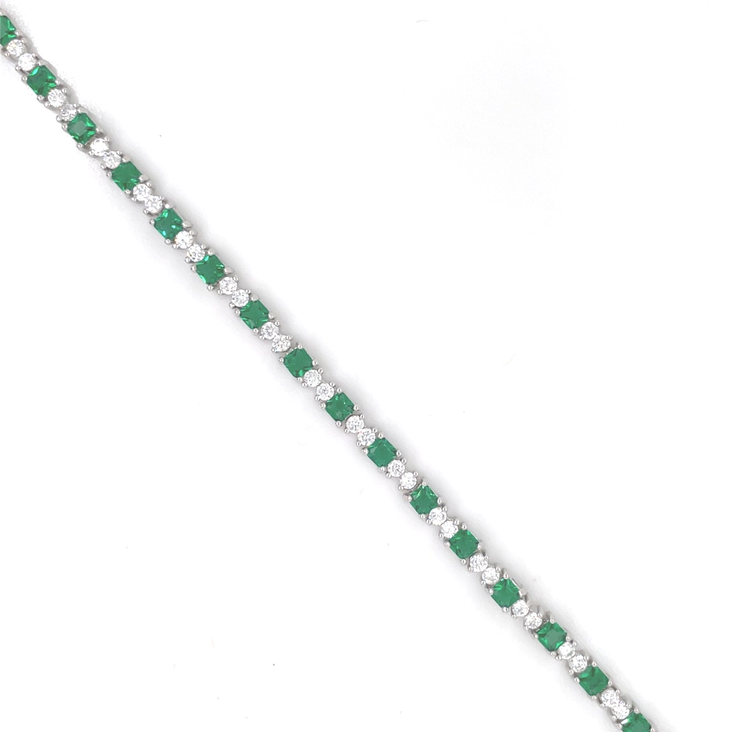 Sterling Silver Emerald CZ Tennis Bracelet GL1172GR