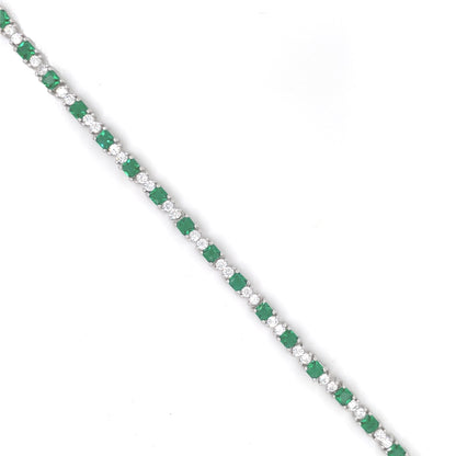 Sterling Silver Emerald CZ Tennis Bracelet GL1172GR