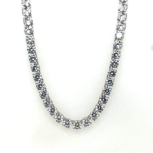 Sterling Silver 5mm CZ Tennis Line Necklet GL1189