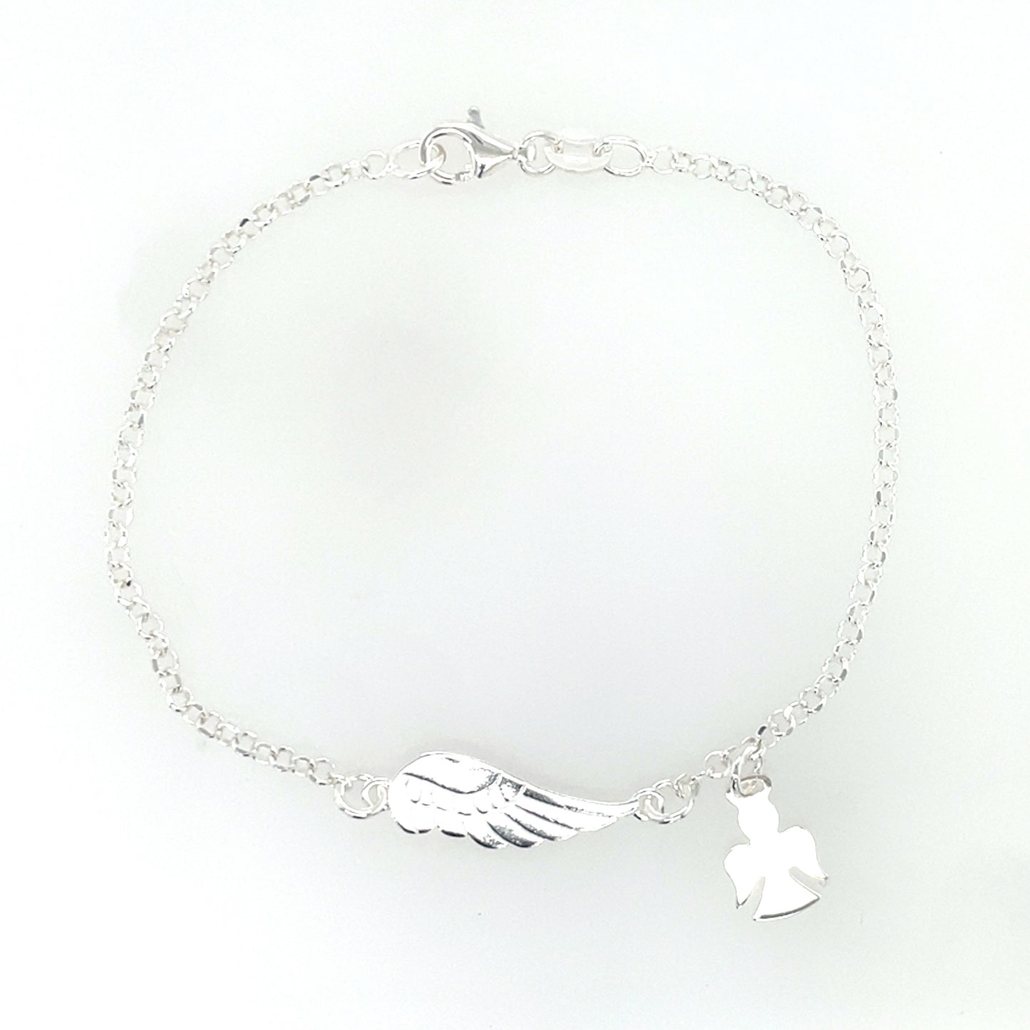Silver Angel & Feather Bracelet GL1217