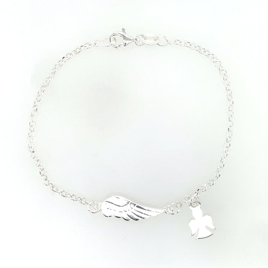 Silver Angel & Feather Bracelet GL1217