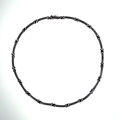 Sterling Silver CZ Collar Necklace & Bracelet Set GL1301