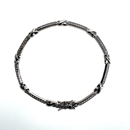 Sterling Silver CZ Collar Necklace & Bracelet Set GL1301