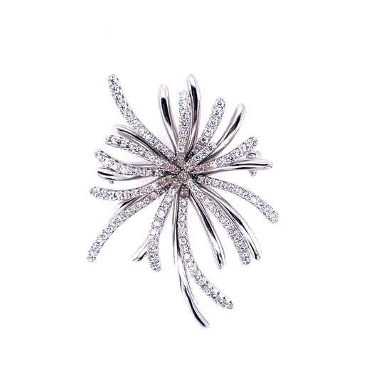 Sterling Silver CZ Palm Tree Brooch GL1409