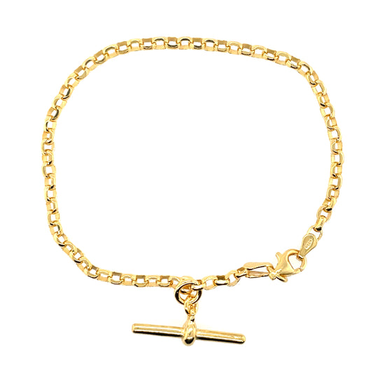 Silver Gold-plated T-Bar Belcher Bracelet GL1571