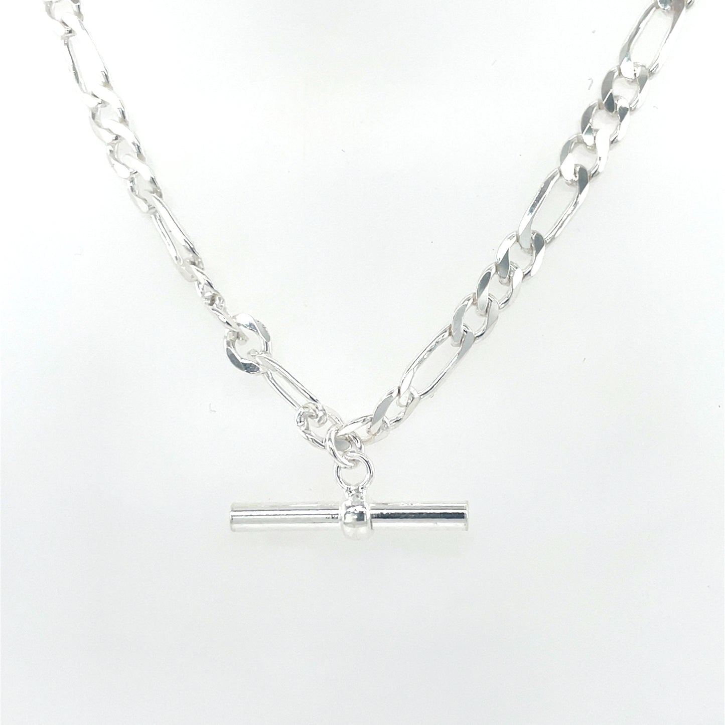 Silver Figaro T-Bar Necklet GL1590