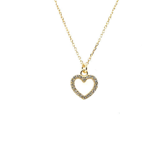 Gold-plated Silver CZ Heart Pendant GL1702